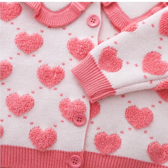 Pink heart sweater skirt set. - Picture 2 of 3